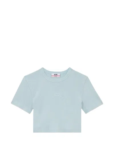 Gcds Logo-detail T-shirt In Blue