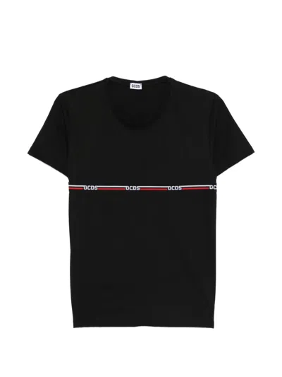 Gcds Kids' Logo-detail T-shirt In Black