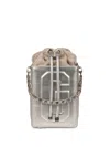Gcds Logo-embossed Shoulder Bag In Silver
