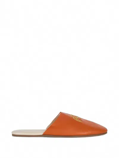 Gcds Logo-embroidered Mules In Orange