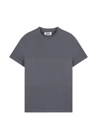 Gcds Logo-embroidered Slim-fit T-shirt In Gray