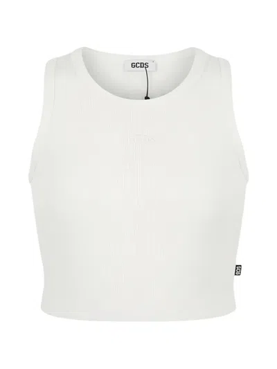 Gcds Logo-embroidered Tank Top In White