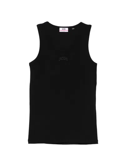 Gcds Logo-embroidered Top In Black