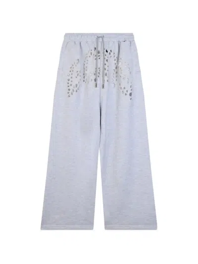 Gcds Logo-laser-cut Track Pants In Purple