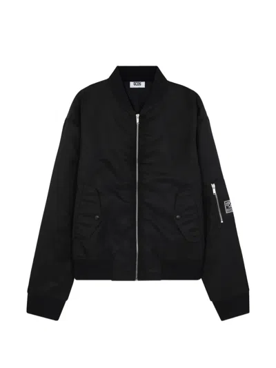 Gcds Logo-patch Bomber Jacket In Black