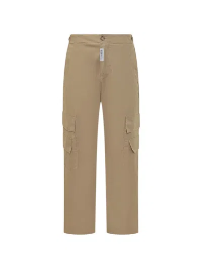 Gcds Logo-patch Cargo Trousers In Brown