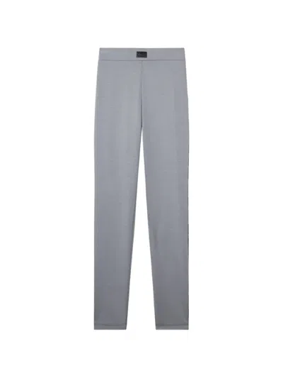 Gcds Logo-patch Contrast-trim Leggings In Gray