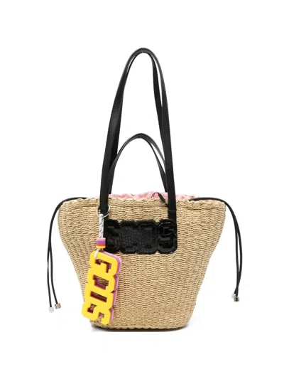 Gcds Logo-plaque Tote Bag In Neutral