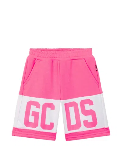 Gcds Kids' Logo-print Colour-block Shorts In Multi