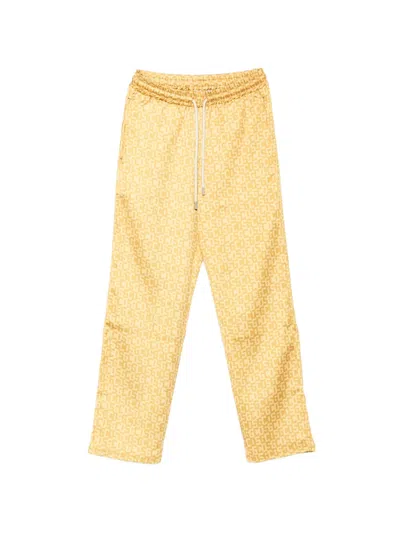 Gcds Logo-print Drawstring Track Pants In Yellow