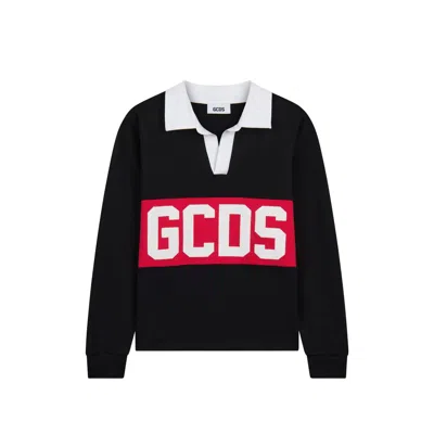 Gcds Logo-print Long-sleeve Sweatshirt In Black