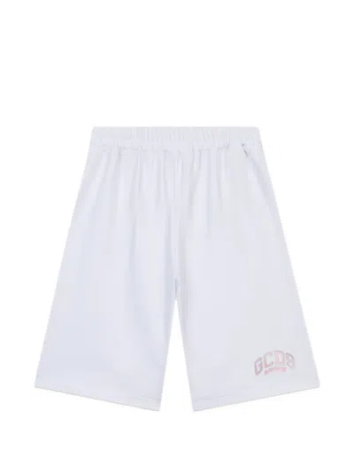 Gcds Kids' Logo-print Lounge Shorts In White