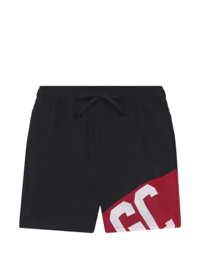 Gcds Kids' Logo-print Swim Shorts In Black