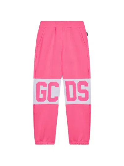 Gcds Kids' Logo-print Track Pants In Pink