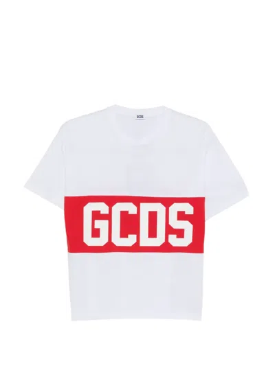Gcds Kids' Logo-print T-shirt In White