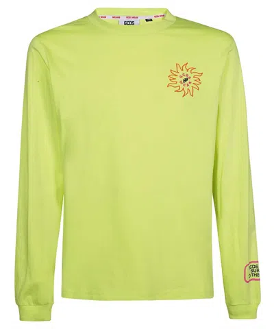 Gcds Long Sleeve Cotton T-shirt In Green