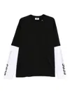 Gcds Printed Long Sleeve T-shirt With Graphic Design In Black