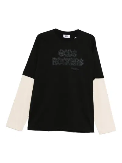 Gcds Long-sleeve Logo-print T-shirt In Multi