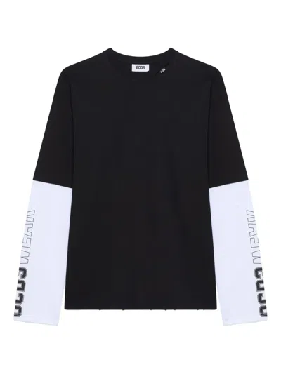 Gcds Long Sleeve T-shirt In Black