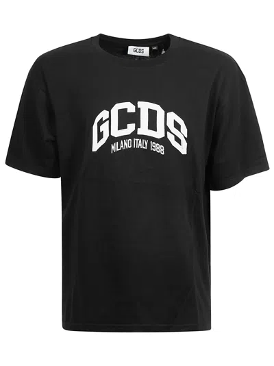 Gcds Lounge Logo Aversize T-shirt In Black