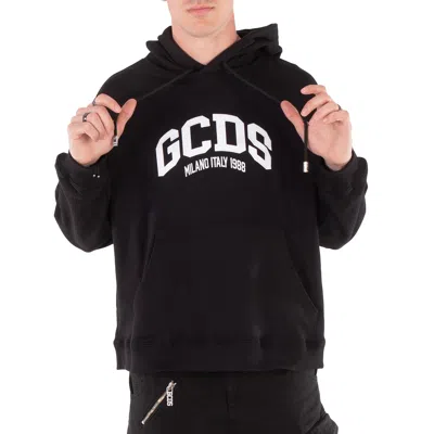 Gcds Lounge Logo 1988 Cotton Hoodie In Black