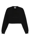 Gcds Lounge Logo Crop Crewneck In Black  