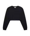 Gcds Lounge Logo Crop Crewneck In Black