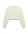 Gcds Lounge Logo Crop Crewneck In Bone