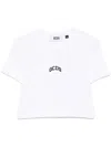 Gcds Embroidered Cropped T-shirt Short Sleeves In White