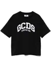 Gcds Crew Neck Cotton T-shirt In Black