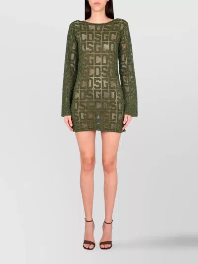 GCDS MACRAME DRESS DRAWSTRING OPEN BACK