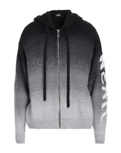 Gcds Intarsia-knit Hooded Jacket In Grey