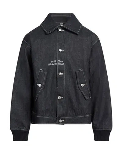 Gcds Man Denim Outerwear Blue Size L Cotton