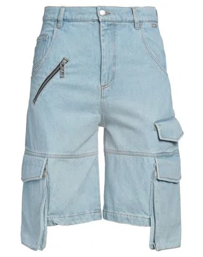 Gcds Man Denim Shorts Blue Size 32 Cotton