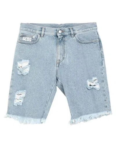 Gcds Man Denim Shorts Blue Size 30 Cotton