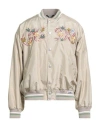 Gcds Man Jacket Beige Size M Polyamide, Polyester In Neutral
