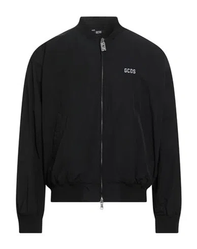 Gcds Man Jacket Black Size L Polyester, Cotton