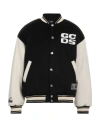 Gcds Two-tone Logo-patch Bomber Jacket In Black