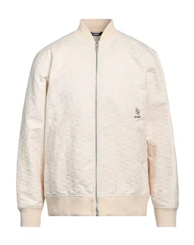 Gcds Man Jacket Ivory Size Xl Cotton In White