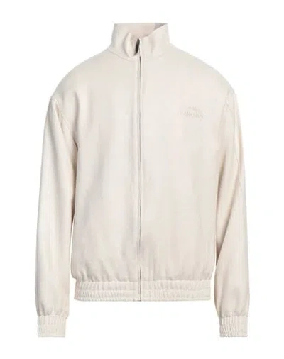 GCDS GCDS MAN JACKET OFF WHITE SIZE 42 VISCOSE, LINEN, COTTON