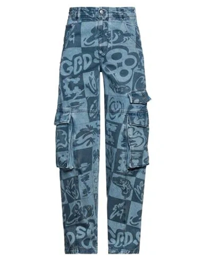 Gcds Man Jeans Blue Size 30 Cotton, Polyester