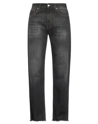 Gcds Man Jeans Charcoal Size 34 Cotton In Gray