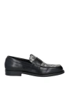 Gcds Man Loafers Black Size 9 Leather, Textile Fibers