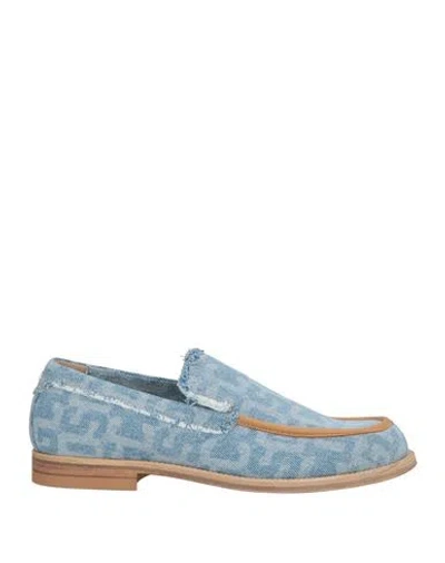 Gcds Man Loafers Light Blue Size 9 Textile Fibers