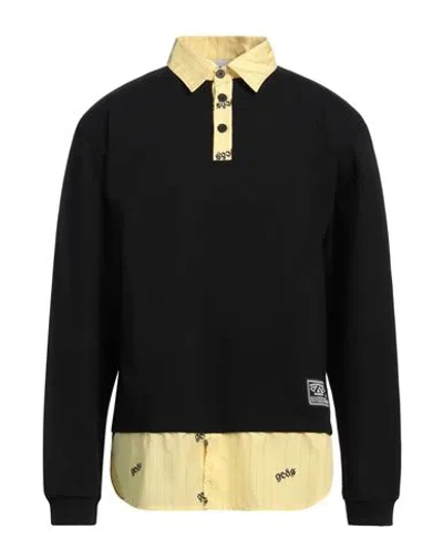 Gcds Man Polo Shirt Black Size L Cotton