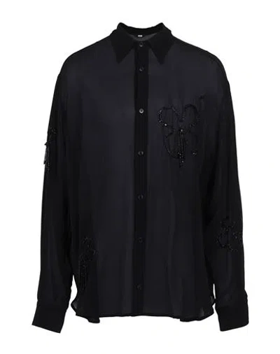 Gcds Man Shirt Black Size L Silk