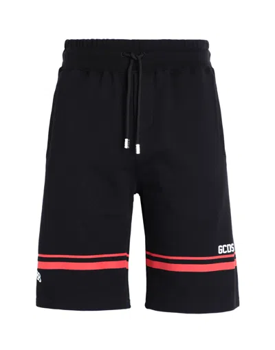 GCDS GCDS MAN SHORTS & BERMUDA SHORTS BLACK SIZE L COTTON