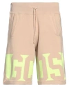Gcds Man Shorts & Bermuda Shorts Sand Size M Cotton In Beige