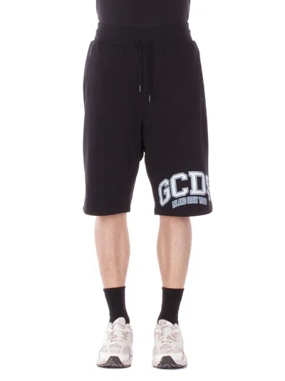 Gcds Man Shorts C1meql216f004 999g Logo Lounge Sweatshorts Black Green