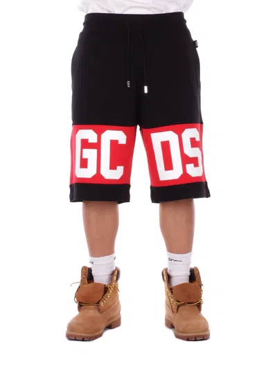 Gcds Man Shorts Z0mlql228f004 999r Band Logo Sweatshorts Black Red